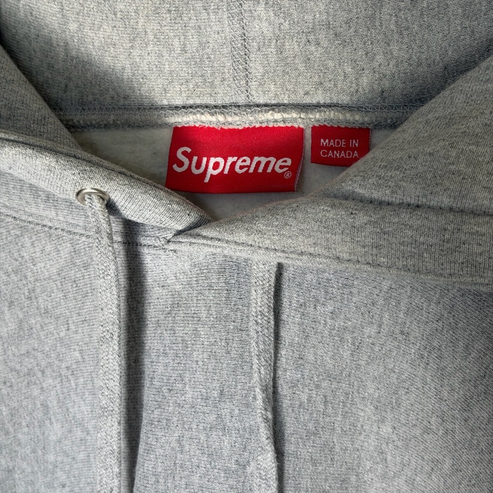 Supreme Small Box Logo Gray Hoodie Classic Pullover Sweatshirt - Picture 9 of 9